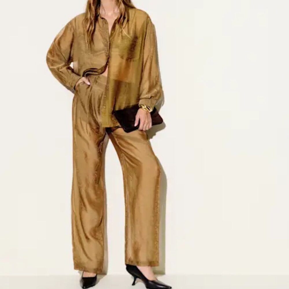 Reformation Alex Mid Rise Pant Brown - Size 4